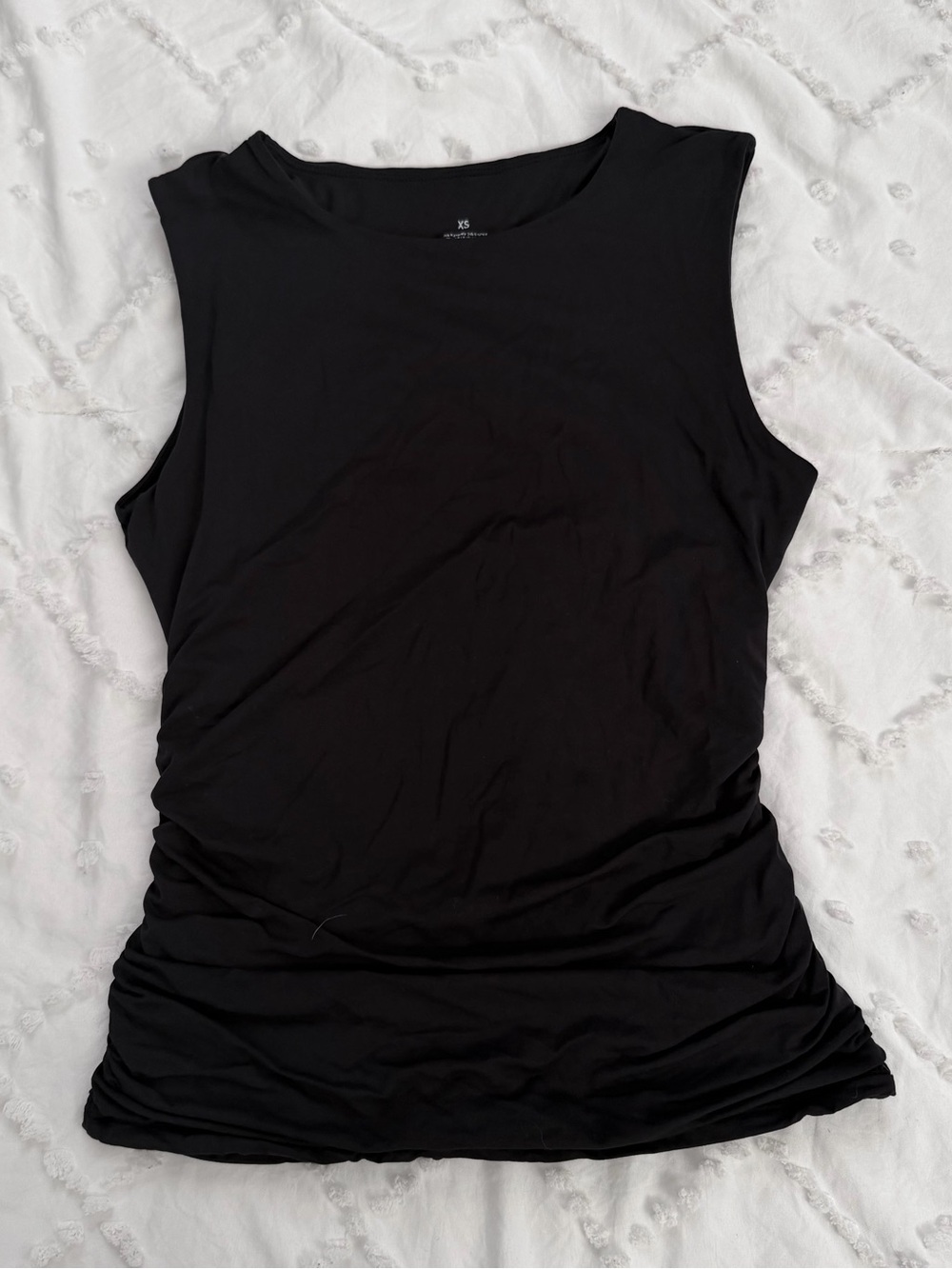 Black Open-Back Ruched Sleeveless Top XS